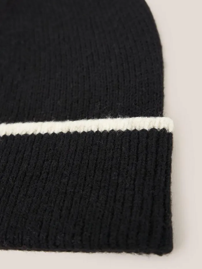 Women HATS White Stuff Sienna Knit Beanie Black Multi