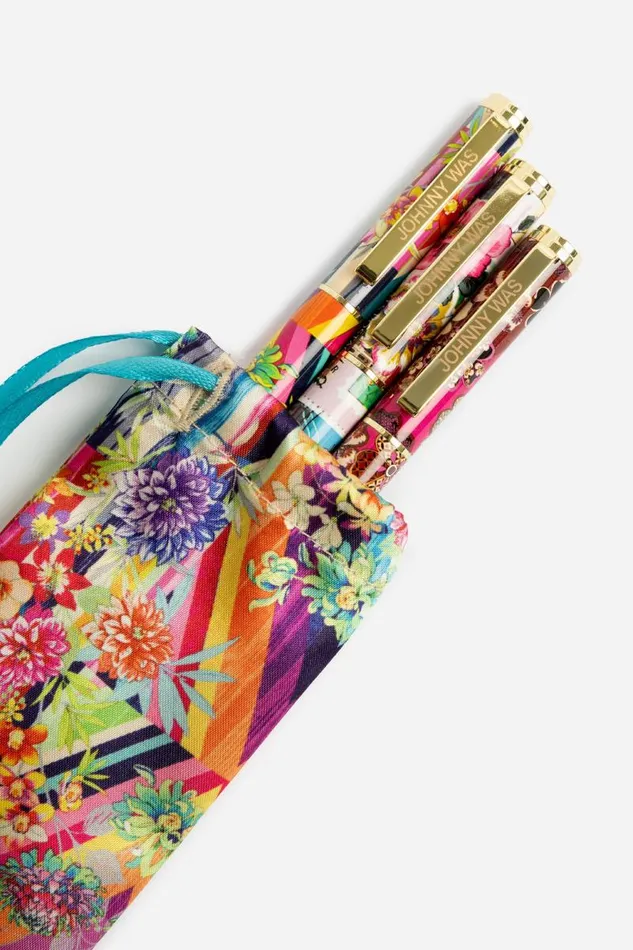 Women Home Accessories Johnny Was FLORAL STRIPE PEN SET Floral Stripe