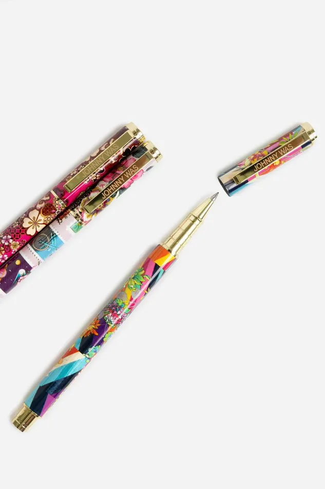 Women Home Accessories Johnny Was FLORAL STRIPE PEN SET Floral Stripe
