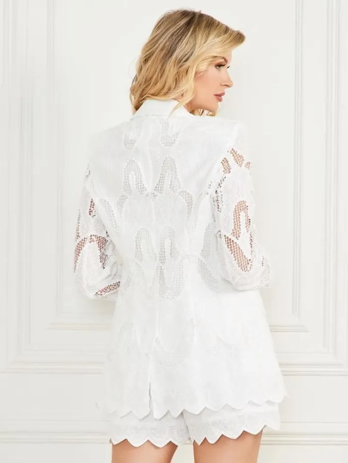 Women Jackets Marciano Kyrie Embroidered Blazer Blanc Pur