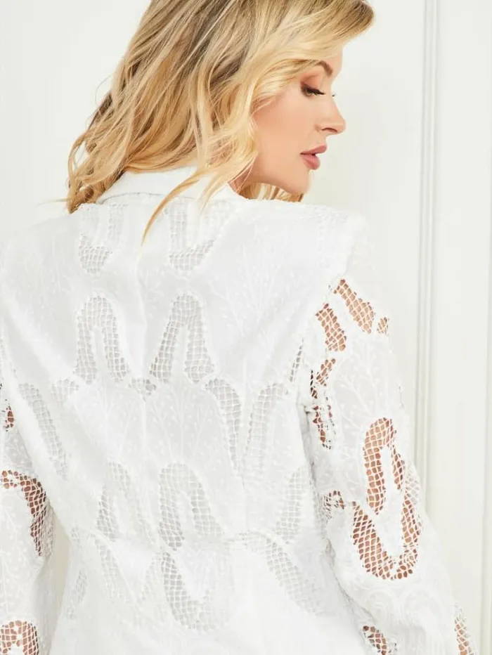 Women Jackets Marciano Kyrie Embroidered Blazer Blanc Pur