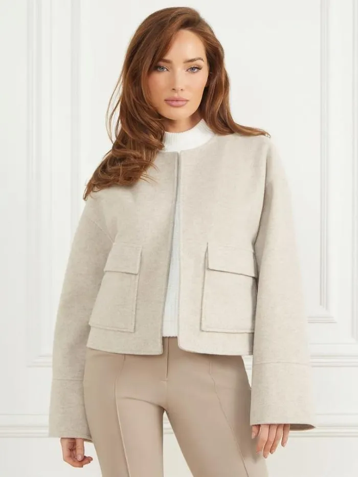 Women Jackets Marciano Mary Jacket And Scarf Set Light Grey Multi Women Jackets Marciano Mary Jacket And Scarf Set Light Grey Multi
