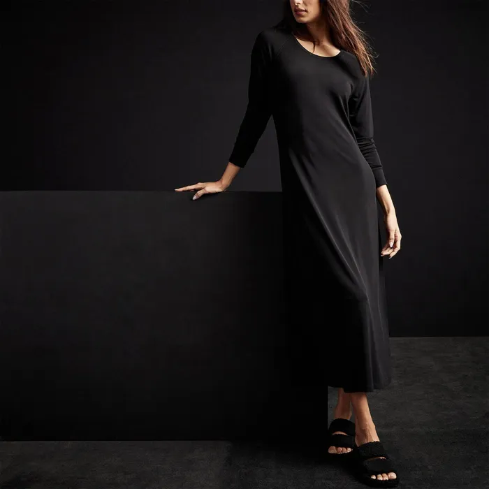 WOMEN James Perse DRESSESJUMPSUITS Open Seam Raglan Dress Black