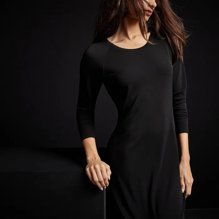WOMEN James Perse DRESSESJUMPSUITS Open Seam Raglan Dress Black