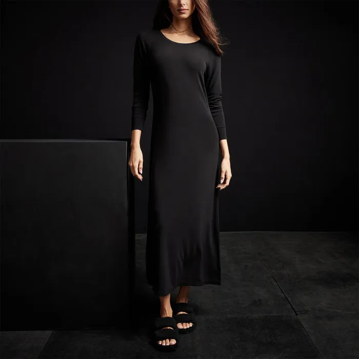 WOMEN James Perse DRESSESJUMPSUITS Open Seam Raglan Dress Black
