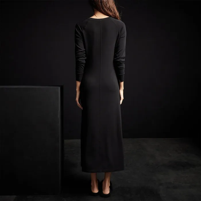 WOMEN James Perse DRESSESJUMPSUITS Open Seam Raglan Dress Black