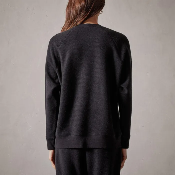 WOMEN James Perse LOUNGE Brushed Thermal Knit Mock Neck Black