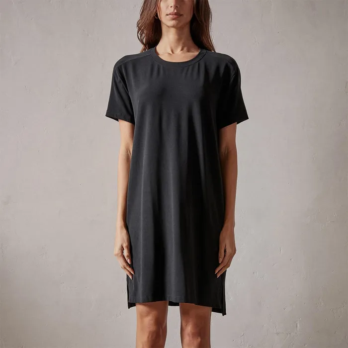 WOMEN James Perse LOUNGE Short Sleeve Saddle Shoulder Sleep Tee Black