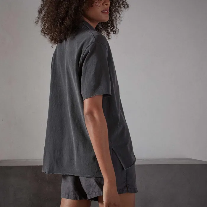 WOMEN James Perse NOVELTY TOPS High Twist Jersey Oversized Polo Magma Pigment