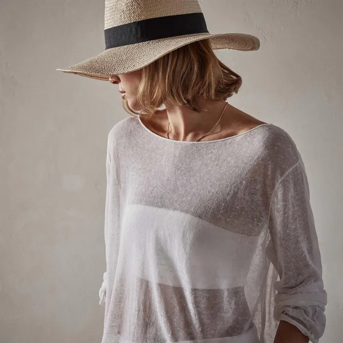 WOMEN James Perse NOVELTY TOPS Soleil Linen Shell Top White