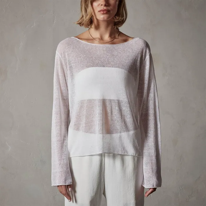 WOMEN James Perse NOVELTY TOPS Soleil Linen Shell Top White