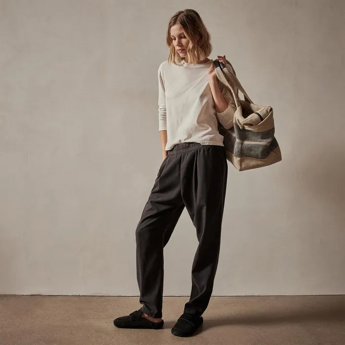 WOMEN James Perse PANTSDENIM Single Pleat Relaxed Pant Black
