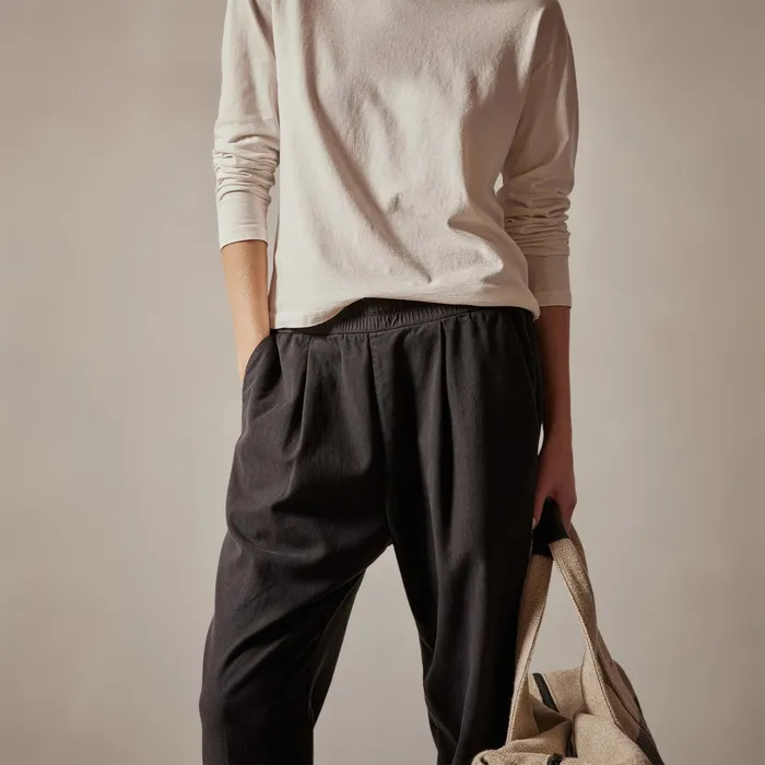 WOMEN James Perse PANTSDENIM Single Pleat Relaxed Pant Black
