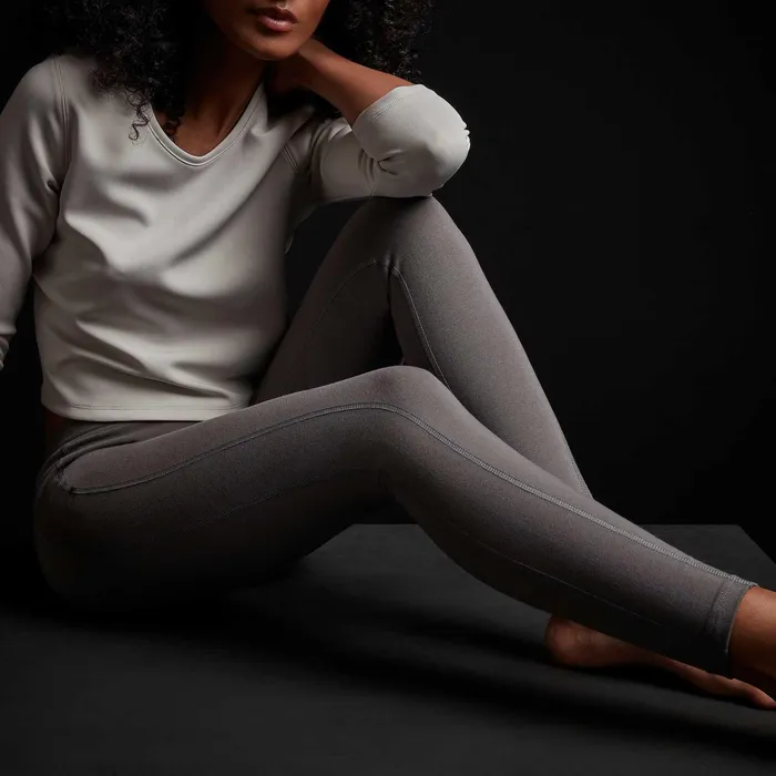 WOMEN James Perse Performance Bottoms YOSEMITE Seamed Lounge Legging Burro