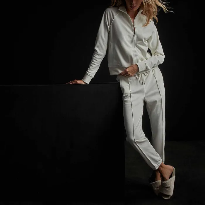 WOMEN James Perse SWEAT TOPSBOTTOMS Piped Track Pant Everest White