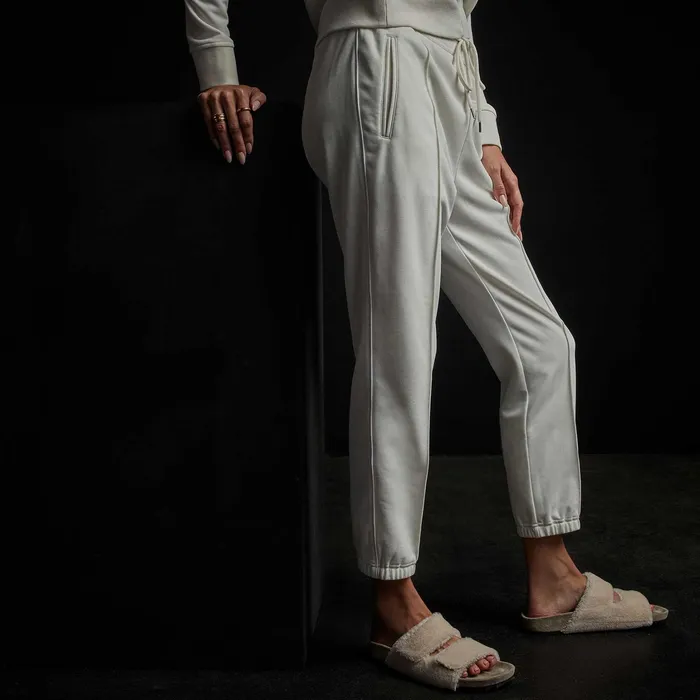WOMEN James Perse SWEAT TOPSBOTTOMS Piped Track Pant Everest White
