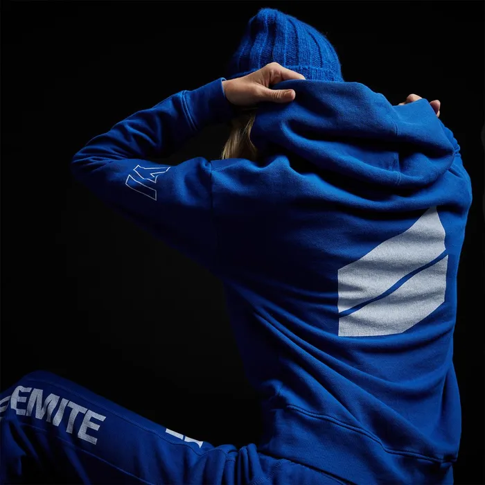 WOMEN James Perse SWEAT TOPSBOTTOMS YOSEMITE Graphic Pullover Hoodie Royal Bluewhite