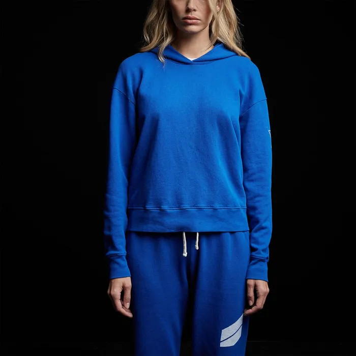 WOMEN James Perse SWEAT TOPSBOTTOMS YOSEMITE Graphic Pullover Hoodie Royal Bluewhite