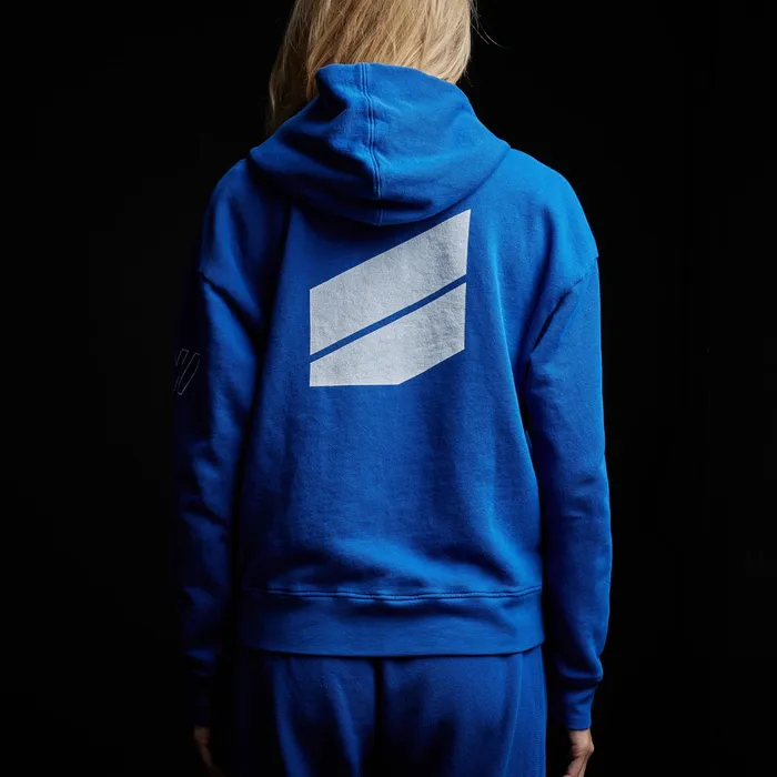 WOMEN James Perse SWEAT TOPSBOTTOMS YOSEMITE Graphic Pullover Hoodie Royal Bluewhite