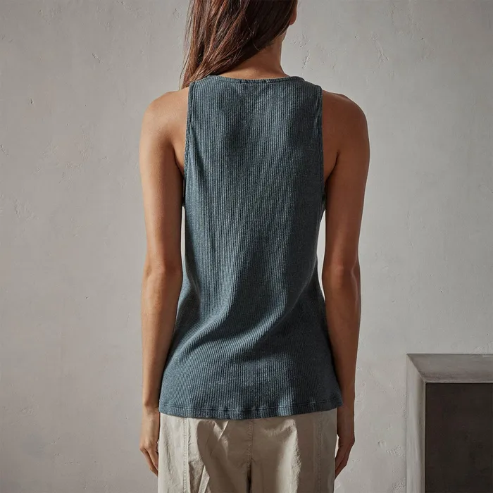 WOMEN James Perse TANKS Clean Cut Away Ribbed Tank Laurel