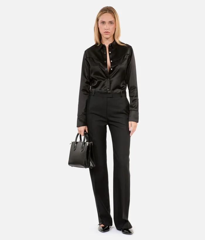 Women Jeans and Pants THE KOOPLES Black Wideleg Suit Trousers