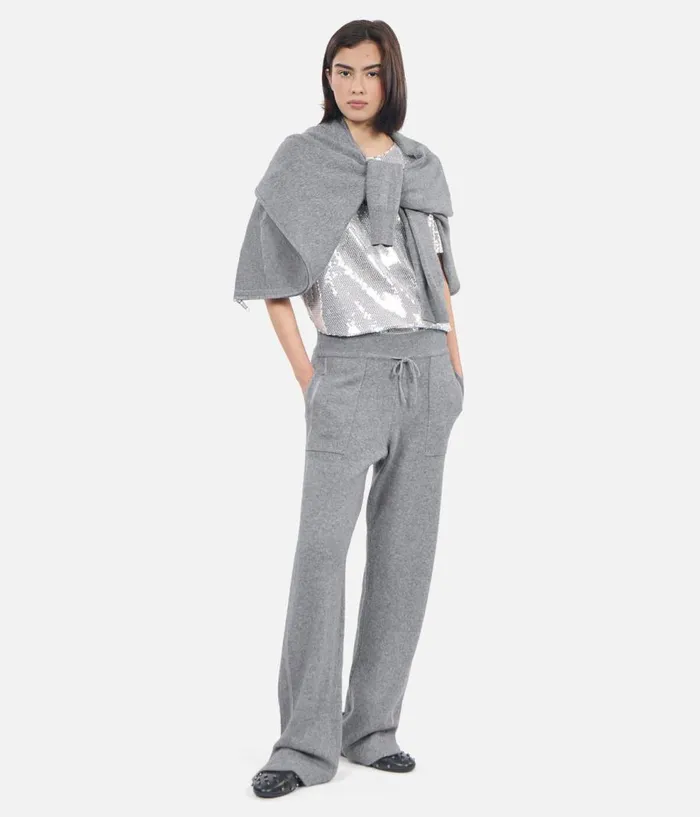 Women Jeans and Pants THE KOOPLES Grey Wool And Cashmere Trousers