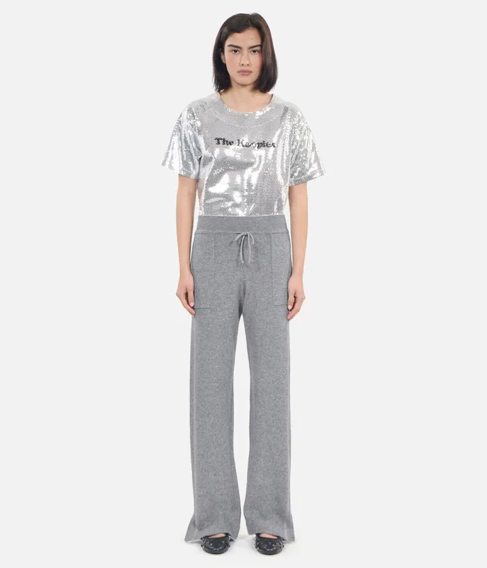 Women Jeans and Pants THE KOOPLES Grey Wool And Cashmere Trousers