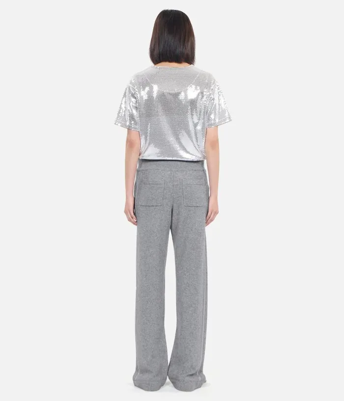 Women Jeans and Pants THE KOOPLES Grey Wool And Cashmere Trousers