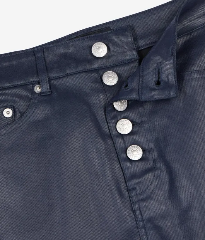 Women Jeans and Pants THE KOOPLES Navy Blue Leathereffect Skinny Jeans
