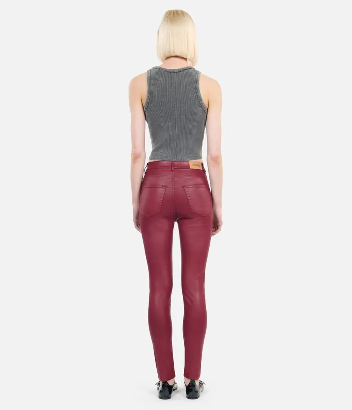 Women Jeans and Pants THE KOOPLES Red Leathereffect Skinny Jeans Women Jeans and Pants THE KOOPLES Red Leathereffect Skinny Jeans