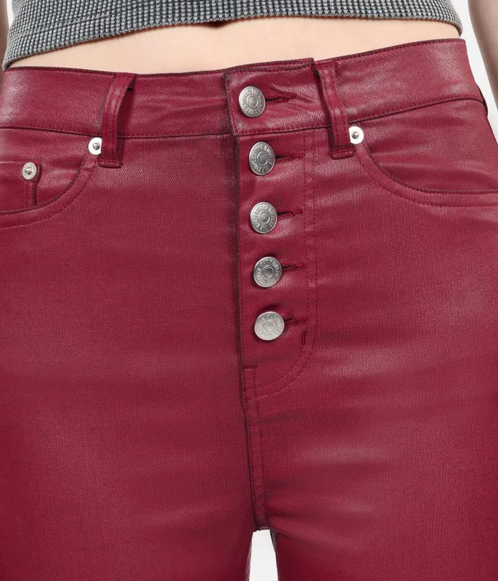 Women Jeans and Pants THE KOOPLES Red Leathereffect Skinny Jeans Women Jeans and Pants THE KOOPLES Red Leathereffect Skinny Jeans