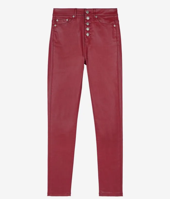 Women Jeans and Pants THE KOOPLES Red Leathereffect Skinny Jeans Women Jeans and Pants THE KOOPLES Red Leathereffect Skinny Jeans