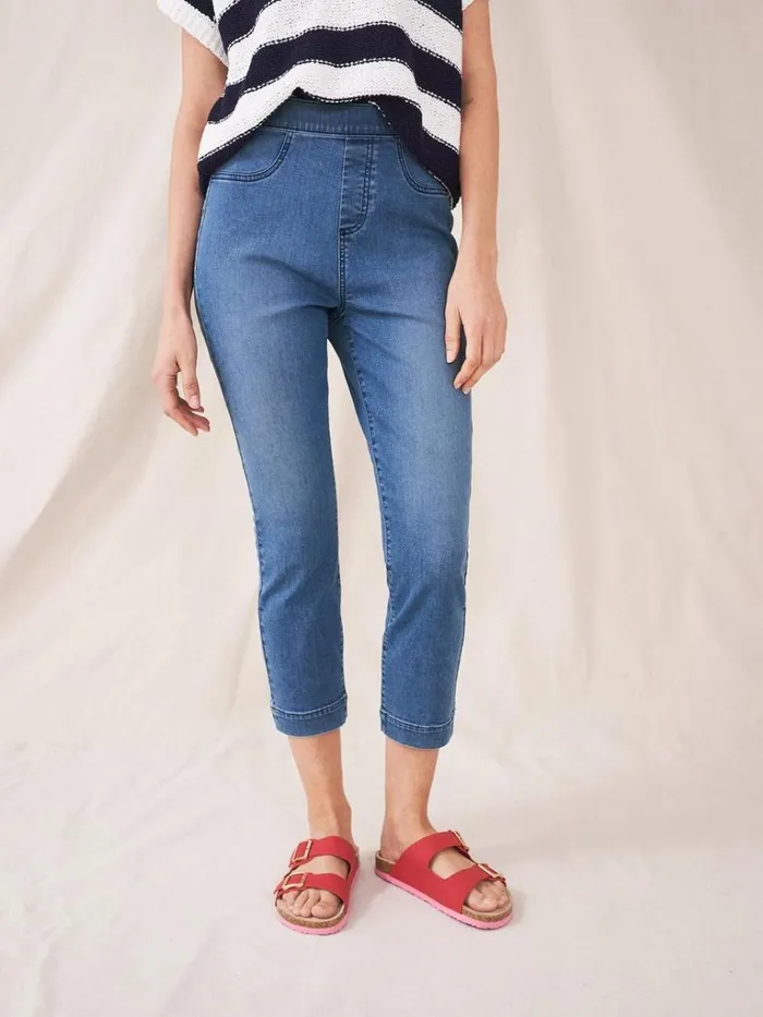 Women JEANS White Stuff Janey Crop Jegging Light Denim