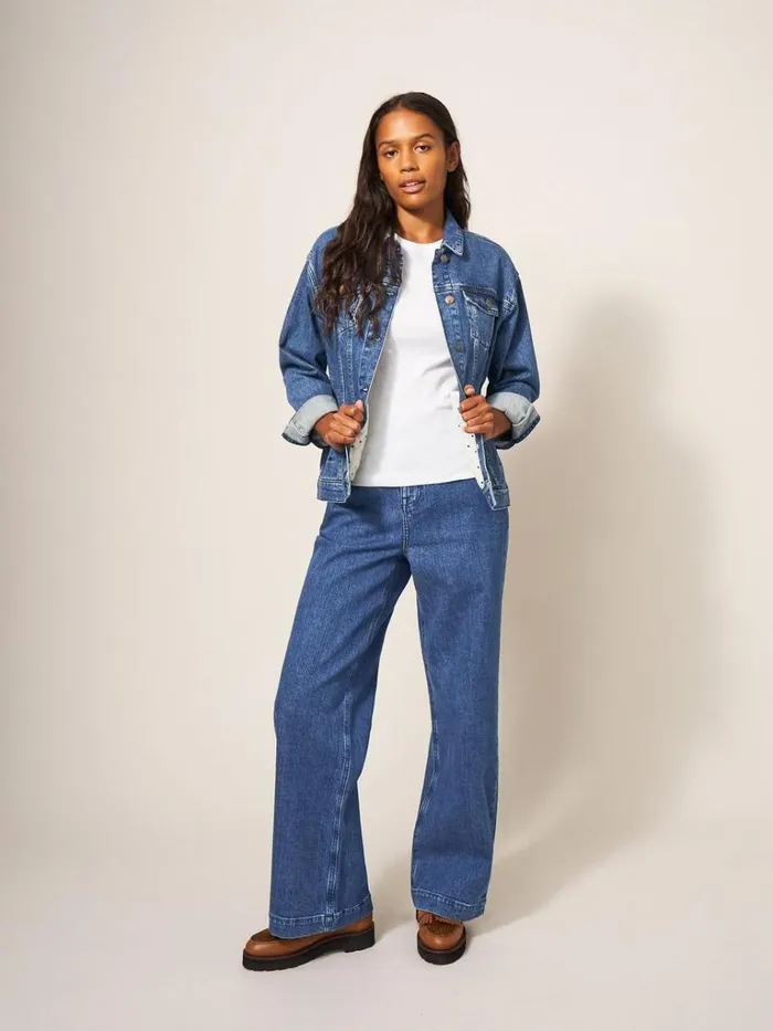 Women JEANS White Stuff Sadie Wide Leg Jean Dk Denim Women JEANS White Stuff Sadie Wide Leg Jean Dk Denim
