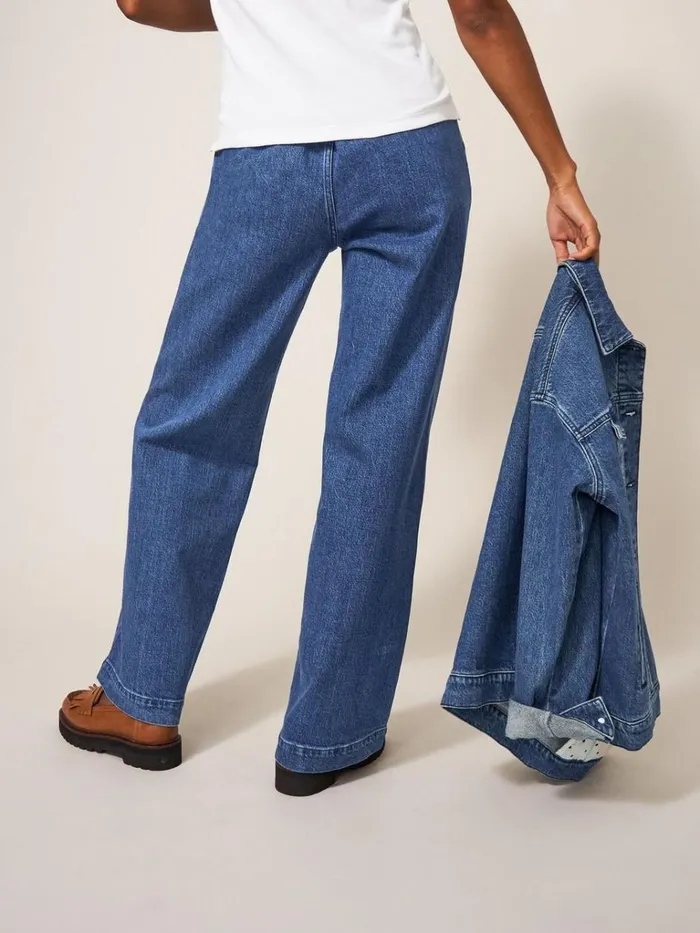 Women JEANS White Stuff Sadie Wide Leg Jean Dk Denim Women JEANS White Stuff Sadie Wide Leg Jean Dk Denim