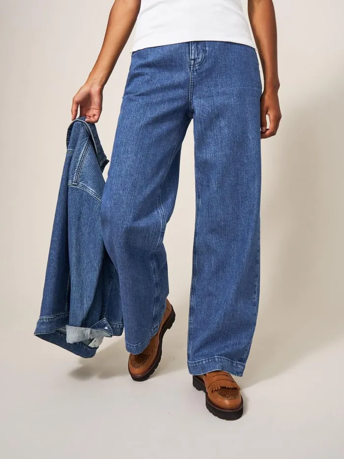 Women JEANS White Stuff Sadie Wide Leg Jean Dk Denim Women JEANS White Stuff Sadie Wide Leg Jean Dk Denim