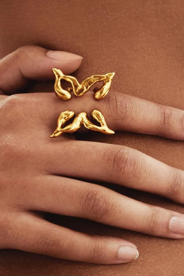 Women Jewellery Desigual Zalio Gold Plated Butterfly Ring