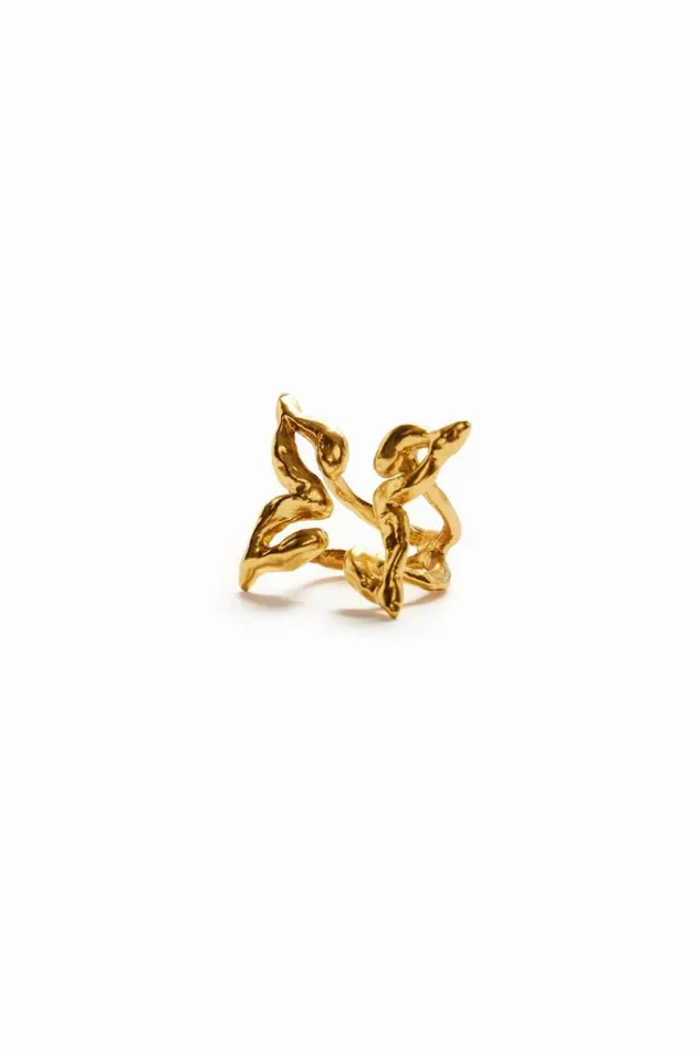 Women Jewellery Desigual Zalio Gold Plated Butterfly Ring