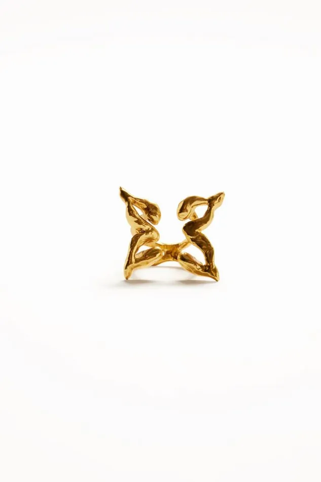 Women Jewellery Desigual Zalio Gold Plated Butterfly Ring