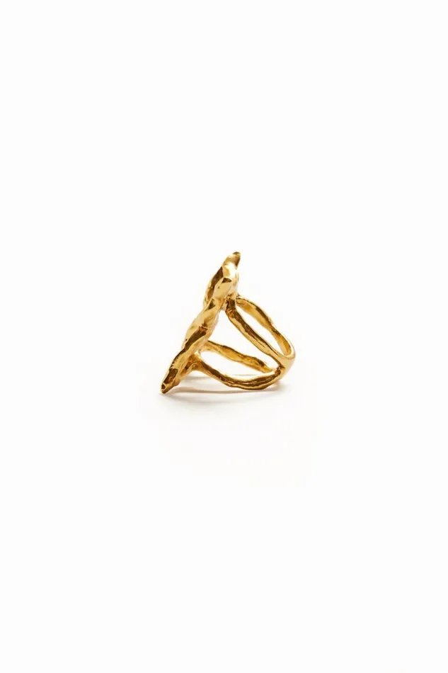 Women Jewellery Desigual Zalio Gold Plated Butterfly Ring