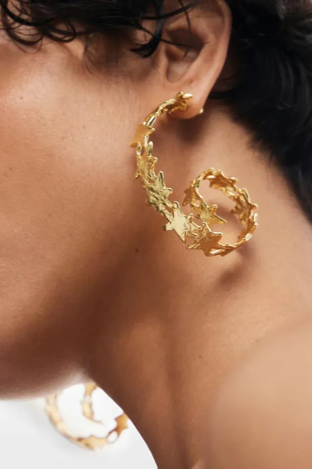 Women Jewellery Desigual Zalio Goldplated Spiral Star Earrings