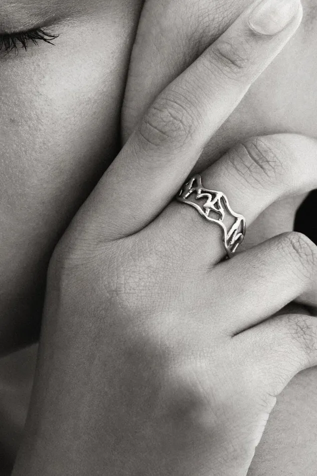 Women Jewellery Desigual Zalio Silver Plated Message Ring