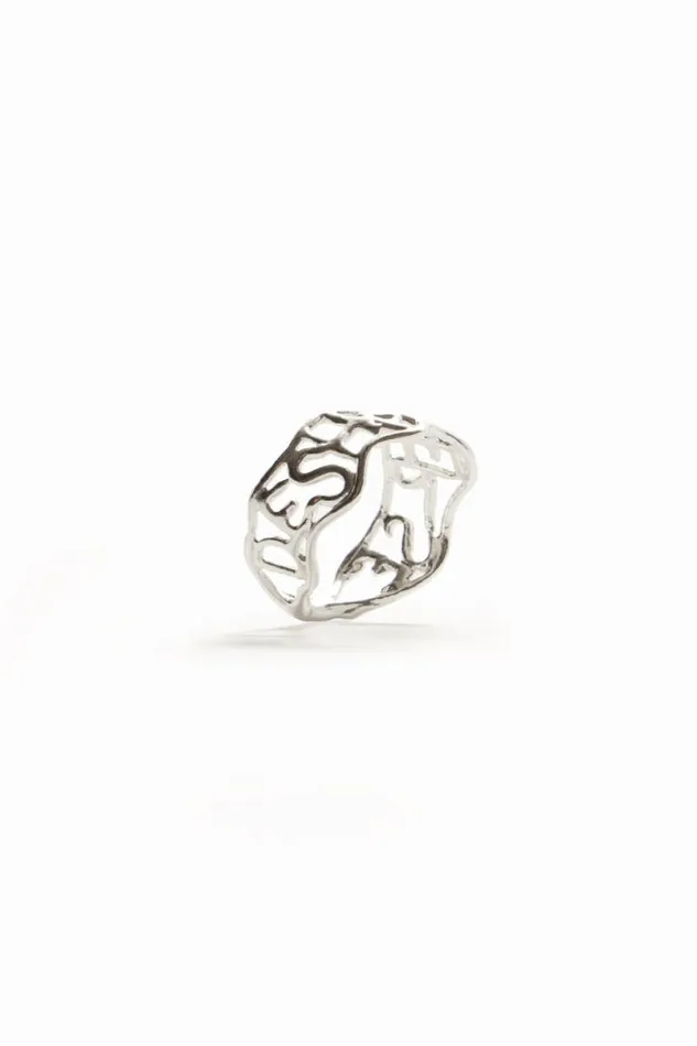 Women Jewellery Desigual Zalio Silver Plated Message Ring