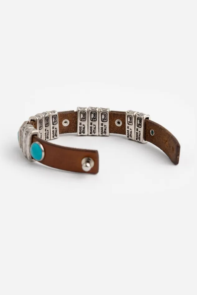 Women Jewelry Johnny Was TURQUOISE ITALIAN LEATHER WRAP BRACELET Cuoio