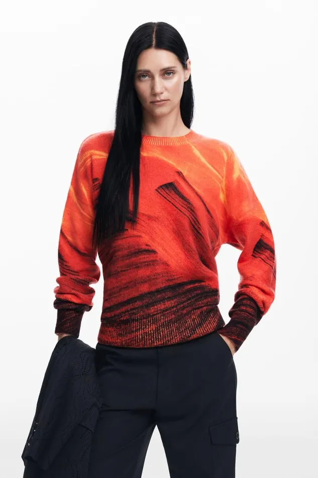 Women Jumpers Desigual Contrast Sweater