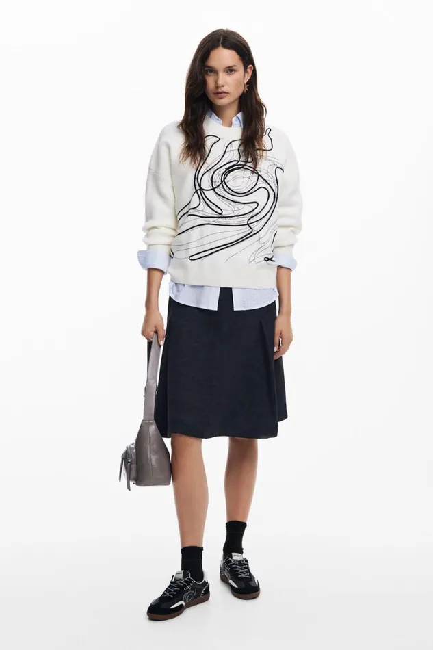 Women Jumpers Desigual M Christian Lacroix Brushstroke Sweater