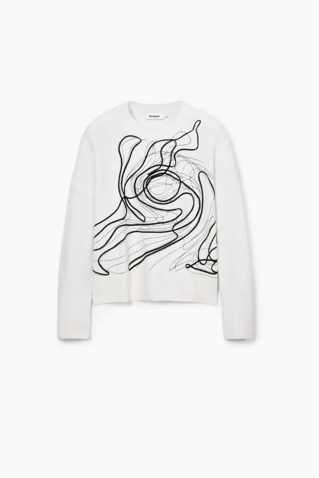 Women Jumpers Desigual M Christian Lacroix Brushstroke Sweater