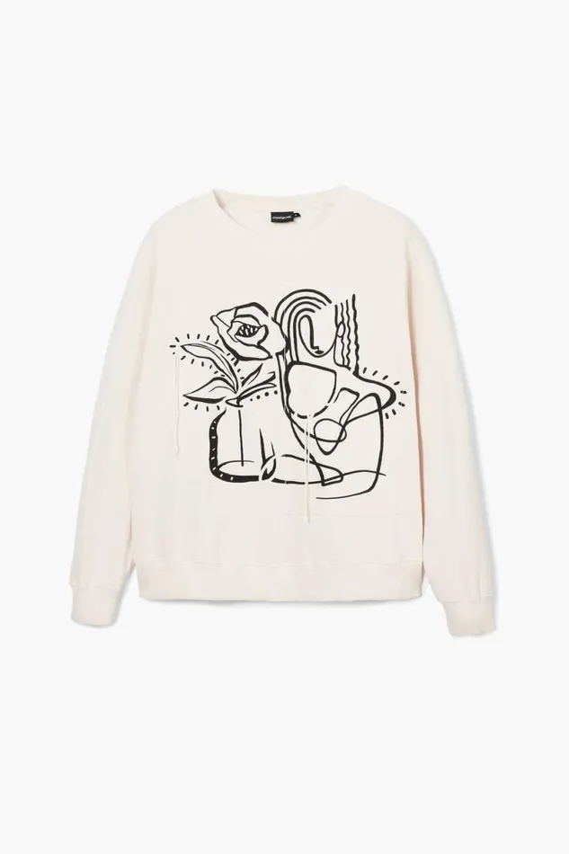 Women Jumpers Desigual Oversized Floral Sweatshirt