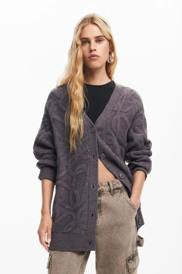 Women Jumpers Desigual Oversized Knit Cardigan