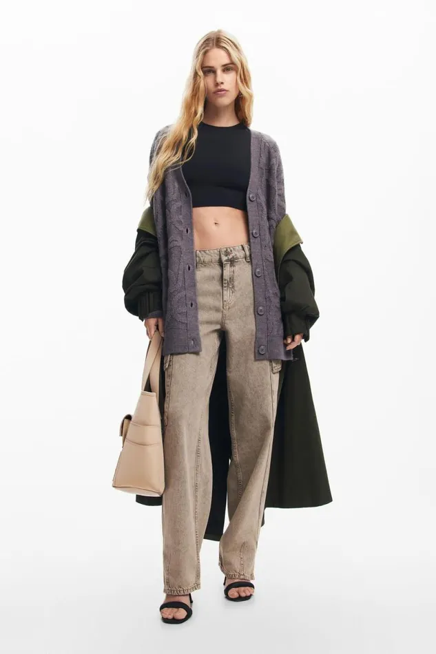 Women Jumpers Desigual Oversized Knit Cardigan